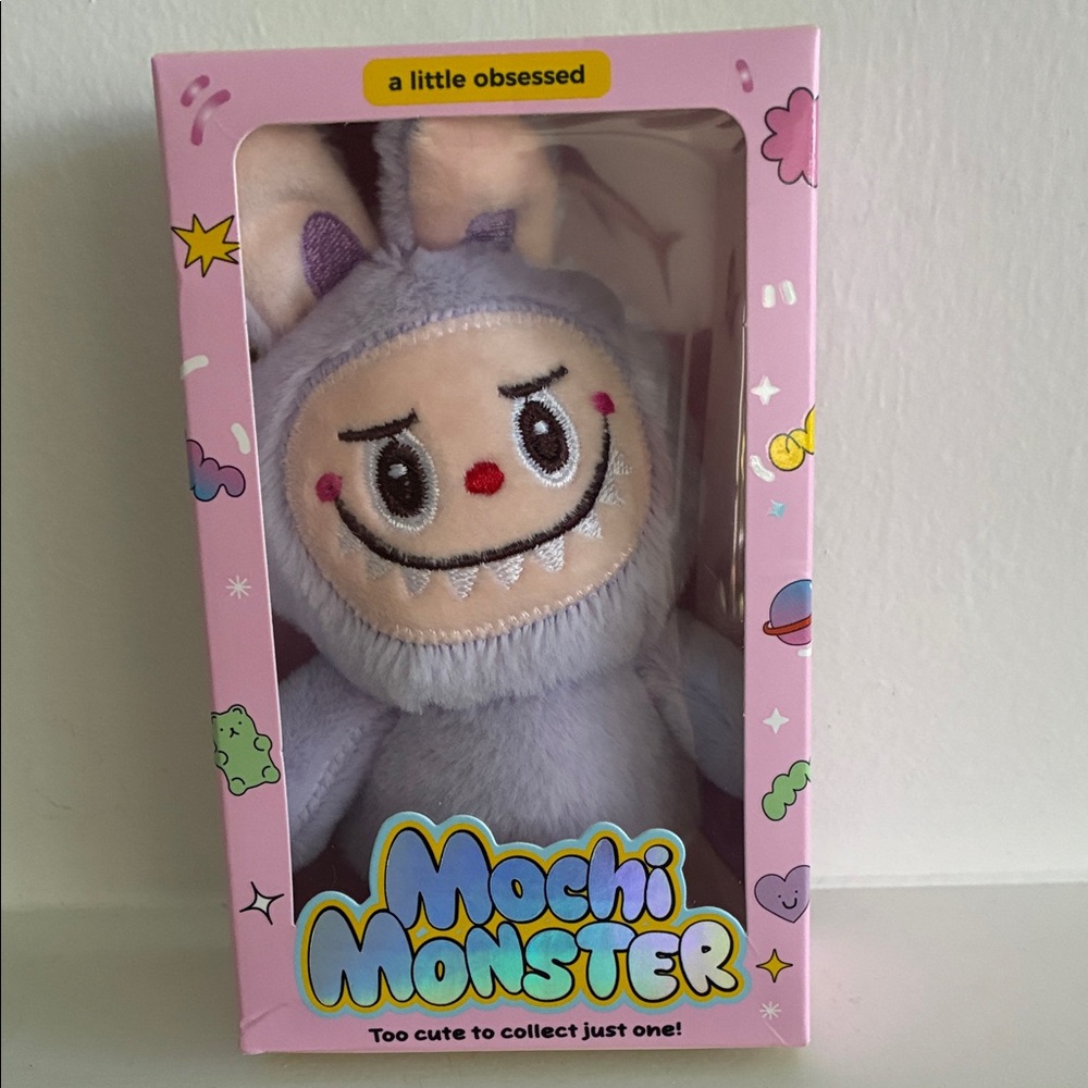 Mochi Monster Plush Keychain Charm - Purple Bunny